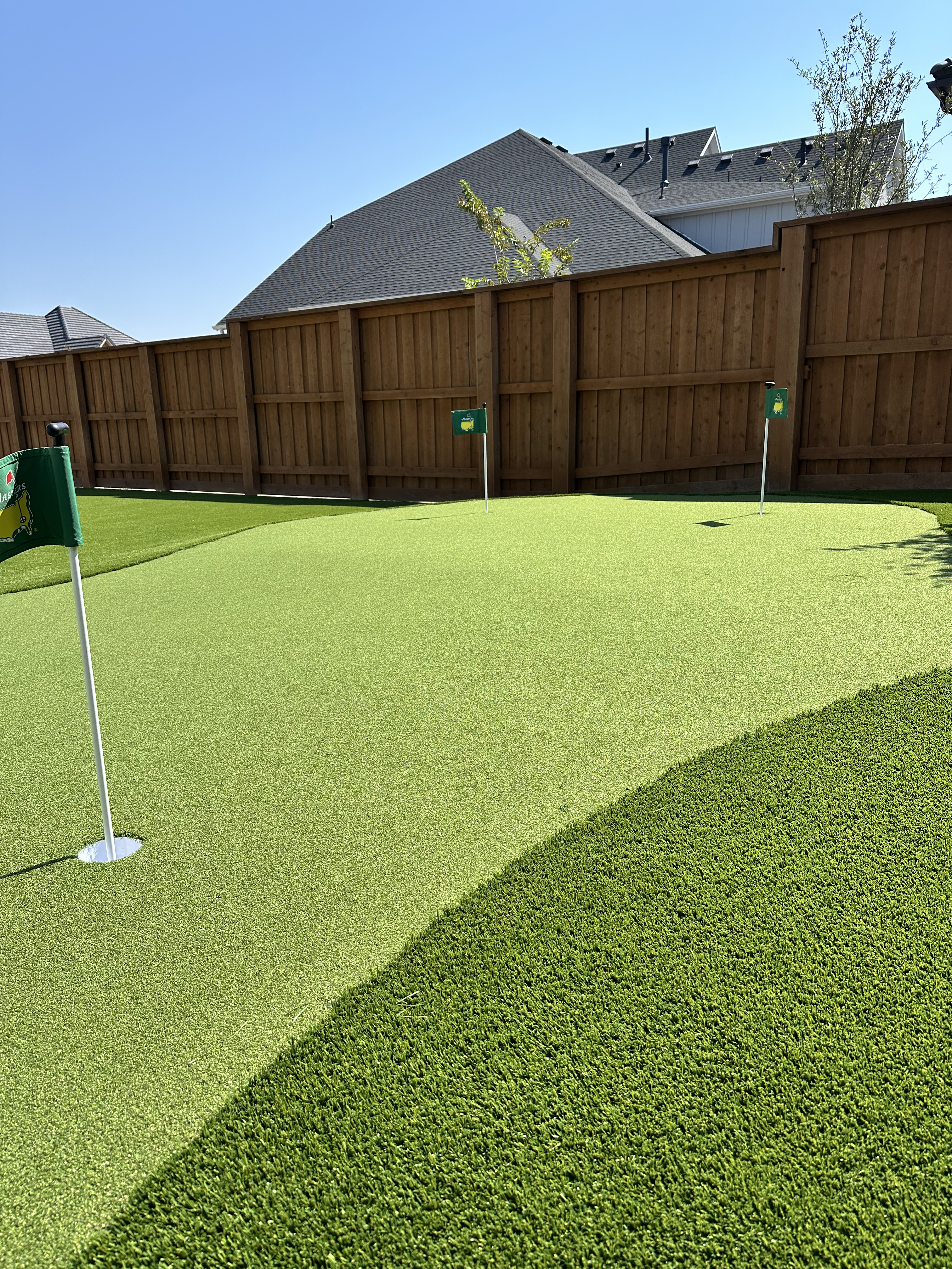 Putting green with flag