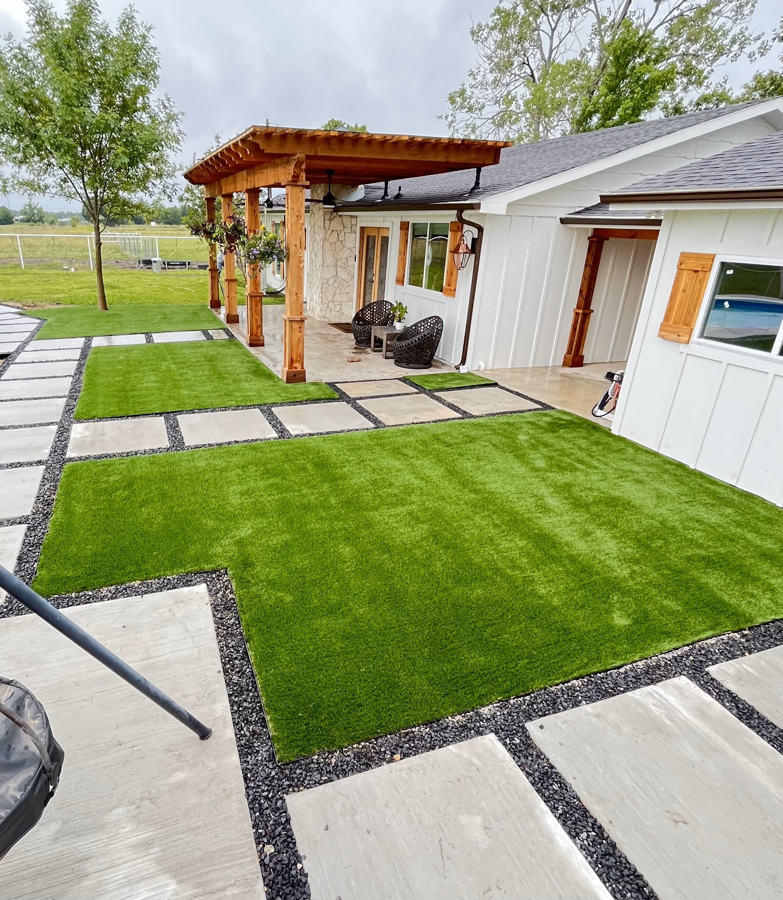 Residential turf installation - strips