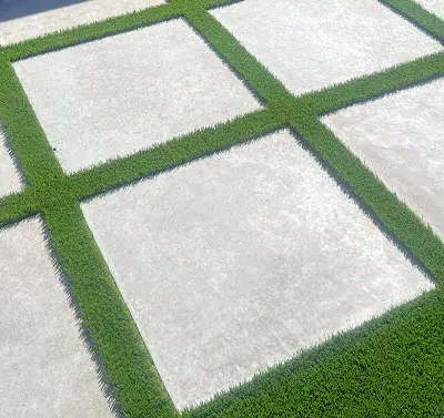 artificial turf and pavers